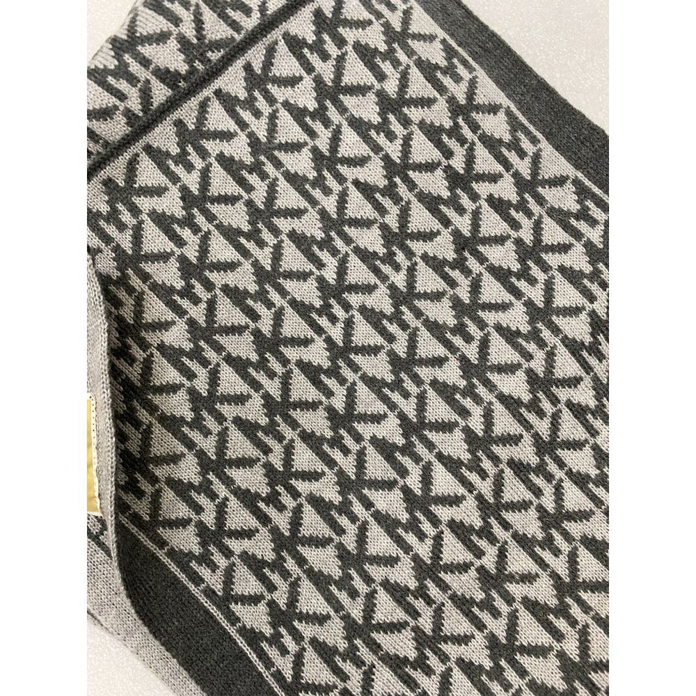 Michael Kors Scarf Logo Gray One Size Unisex Fall Winter - Picture 4 of 7